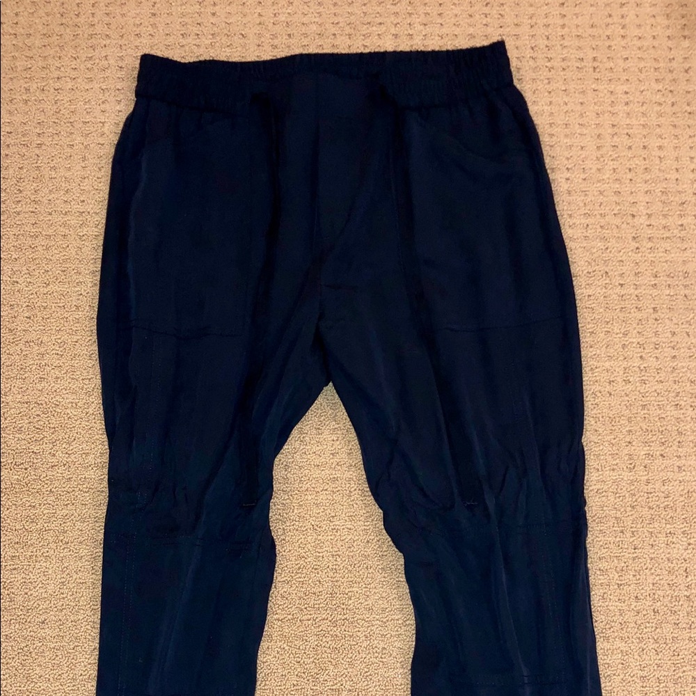 blue and green cargo- esque banana republic pants